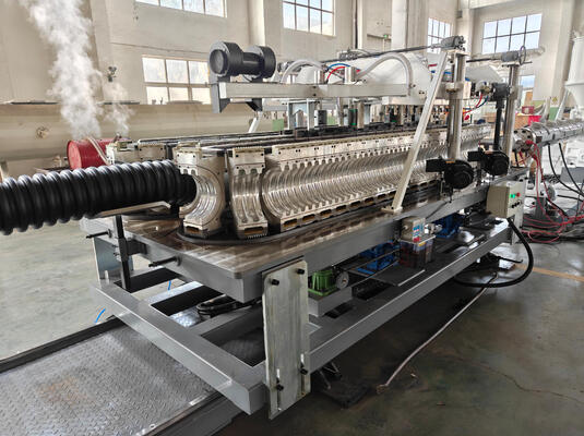 Double Wall Corrugated Pipe Extrusion Line with 20CrMnTi Gear Material and HV>740 Barrel Screw for Vertical or Horizontal Corrugation