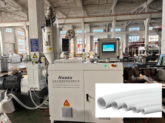 Computerized Single Wall Corrugated Pipe Extrusion Line Featuring Siemens Inverter and Rotary Mold Type Corrugator for Operation