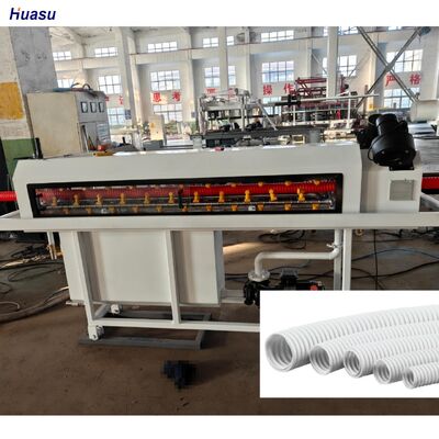 PVC PE PP Single Wall Corrugated Pipe Extrusion Line featuring Schneider Siemens electric components technology for pipe manufacturing