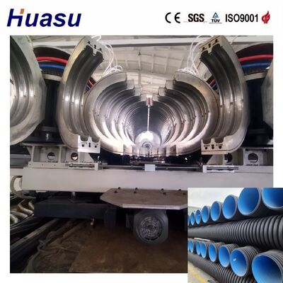 PLC Controlled Double Wall Corrugated Pipe Extrusion Line for 32-1600mm Diameter with High Productivity