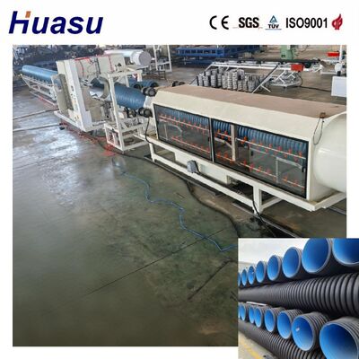 Plastic PE PVC  Flexible  Dual Wall Corrugated Pipe Making Machine
