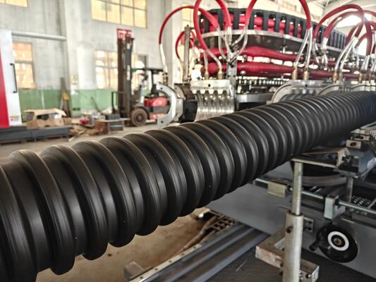 Customized Single Wall Corrugated Pipe Extrusion Line Semi automatic Or Fully Automatic With Barrel Material 38CrMoAlA