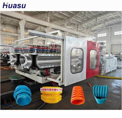 Customized Single Wall Corrugated Pipe Extrusion Line Semi automatic Or Fully Automatic With Barrel Material 38CrMoAlA