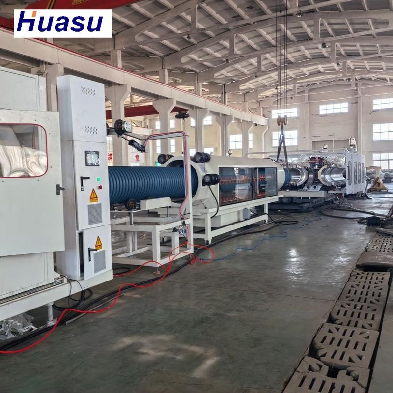 DWC-Rohr-Extrusionslinie mit konischem Zwillingschraub-Extruder