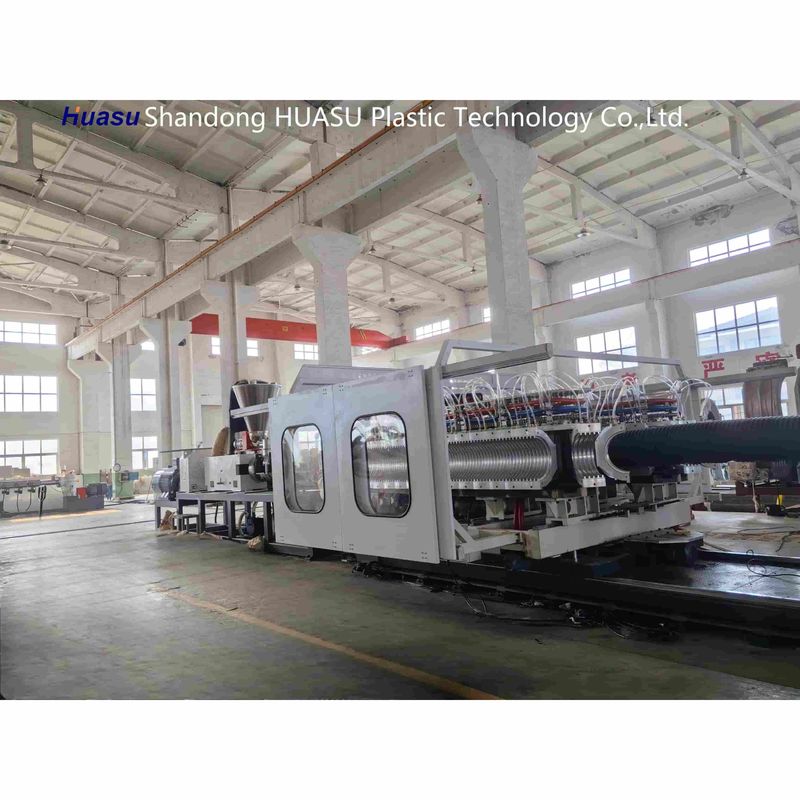 Hochleistung 500-2000 kg/h Wellrohrmaschine mit 32-1600 mm Rohrdurchmesser und Siemens SPS-Technologie