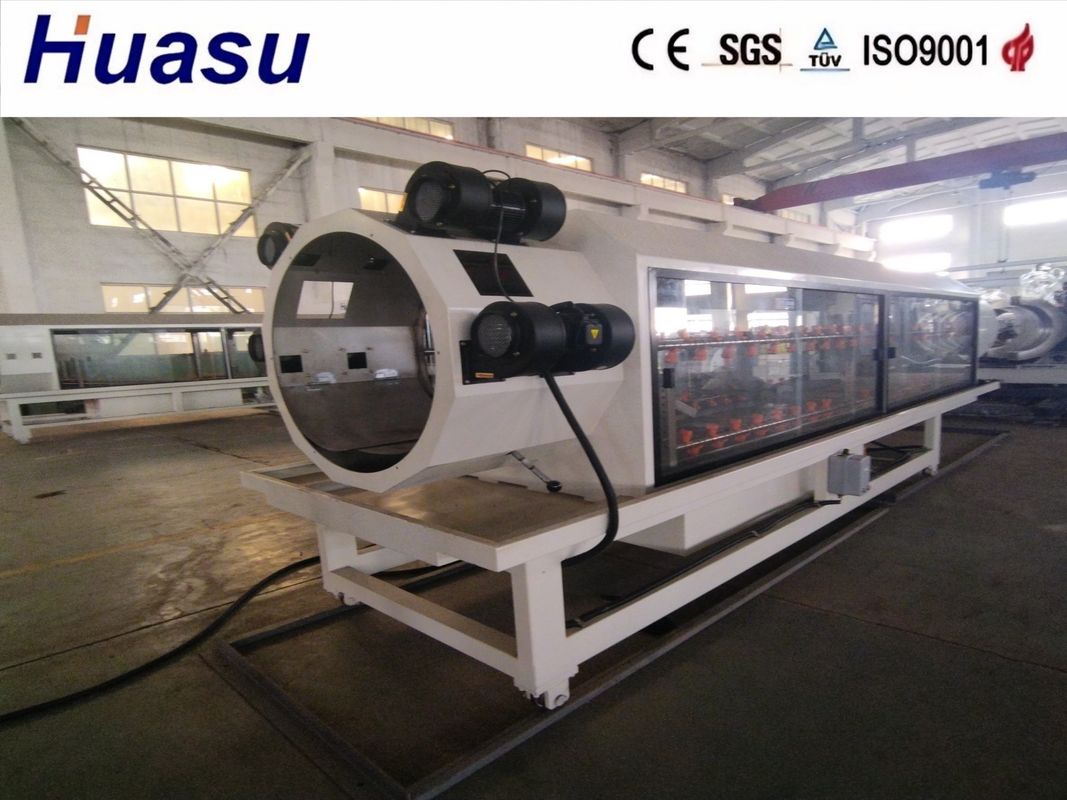 Kegelförmige Zweischraub-Extruder-Rohr-Extrusionslinie DWC mit hoher Automatisierung und laufendem Formblock