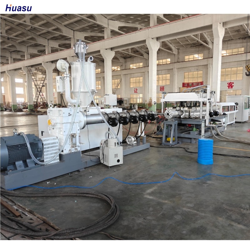 Automatische DWC-Rohrextrusionslinie mit Siemens-Umrichter und Omron-Relais für die Herstellung von 75-250 mm Wellrohren