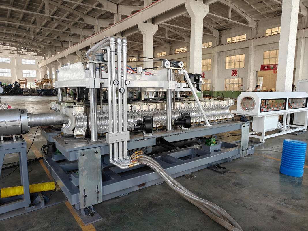 Siemens Inverter Automatische Einzelwand-Wellrohr-Extrusionslinie mit Omron Relais für 75-250mm Rohre