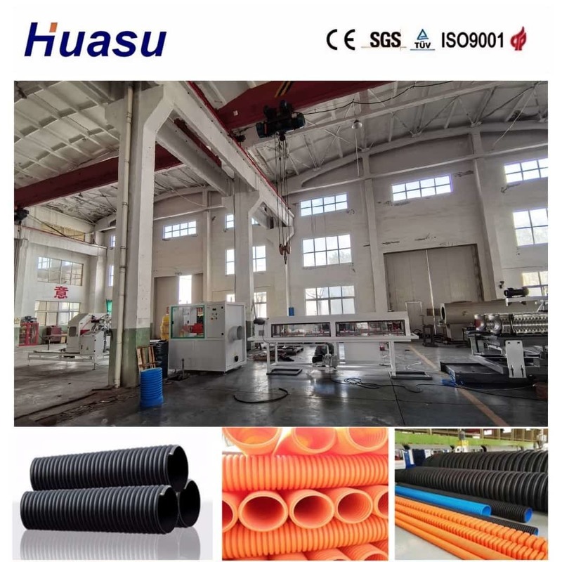 Einwandgewölbte Rohr-Extrusionslinie mit Fernbedienung Online-Glocken und anpassbare Wellenformlösungen für PVC-PE-MPP-PA-HDPE-Rohre