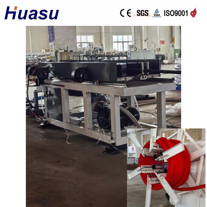 Luftkühlungs- und Wasserkühlungs-Kabelschutzrohr-Extrusionslinie mit Einschneckenextruder und SPS-Fernbedienung