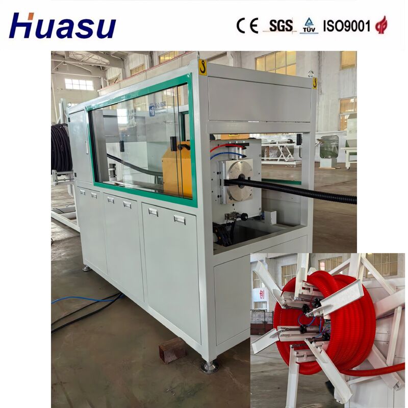 PLC-gesteuerte Fernbedienungs-Wellrohr-Extrusionslinie mit 32 mm - 1600 mm Durchmesserbereich und Einschneckenextruder für Kabelschutz