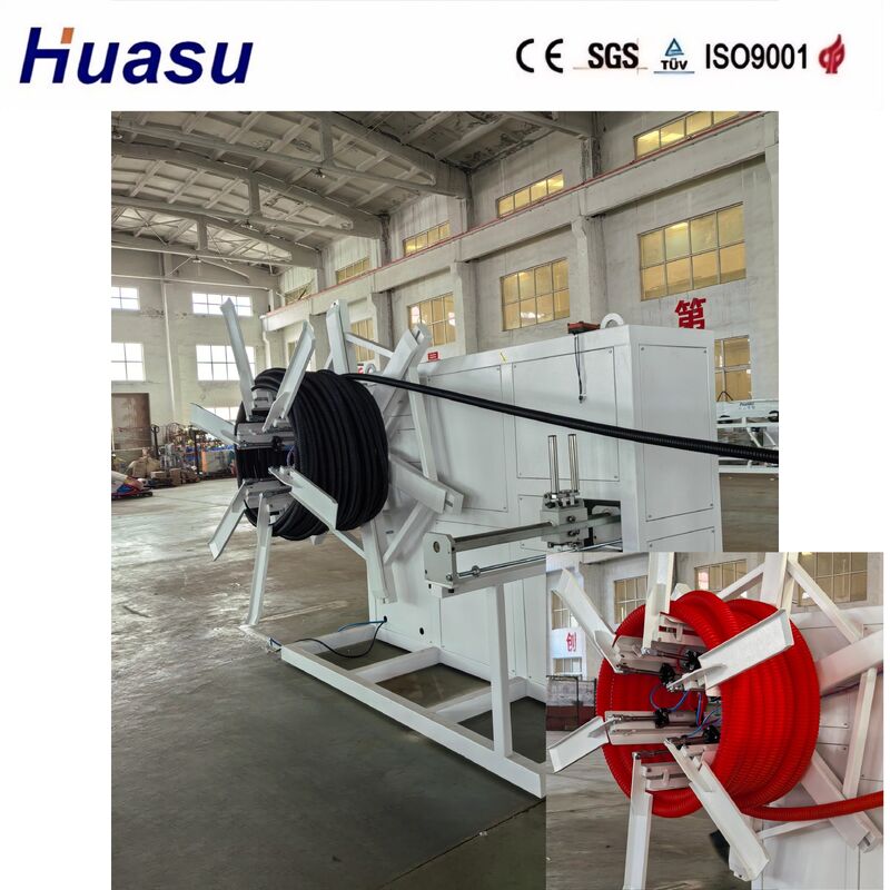 Einstrang-Extruder-Kabel-Schutzrohr-Extrusionslinie mit SPS-Steuerung und Luft- und Wasserkühlung für PE-, PVC-, MPP-, PA- und HDPE-Rohre