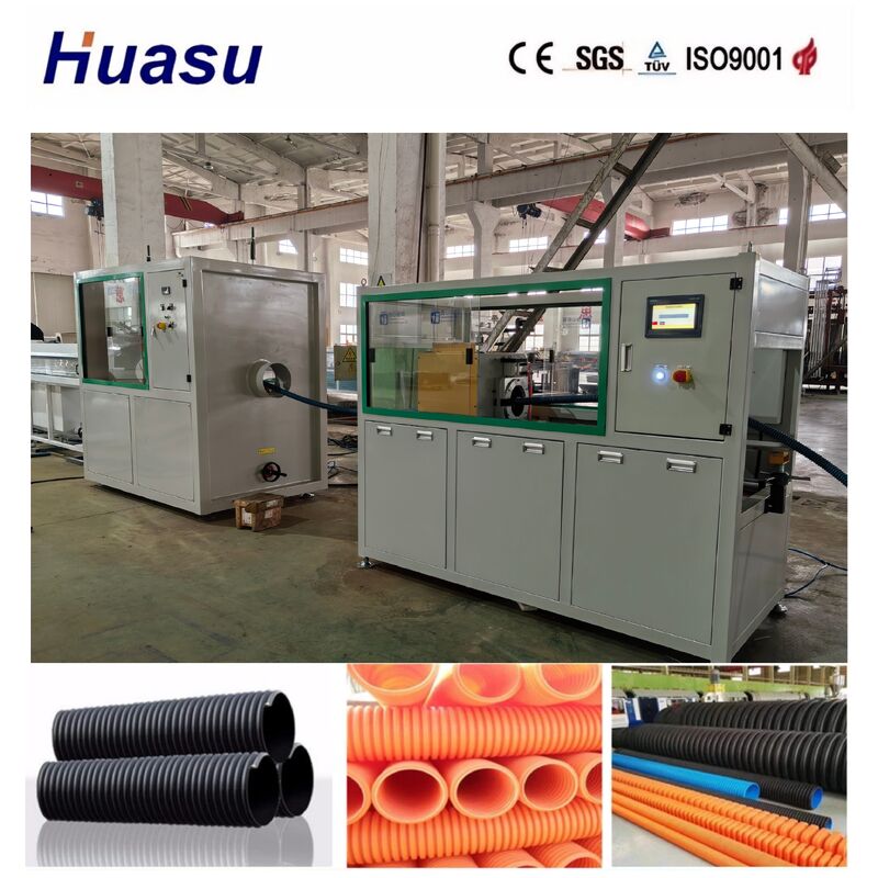 Einwandige Wellrohr-Maschine mit 60-2000 kg/h Leistung und 32 mm - 1600 mm Rohrdurchmesser für Kunststoffrohr-Produktionslinie mit Siemens SPS-Steuerung