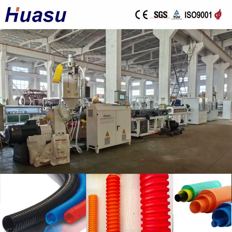 30-200 mm HDPE PE PVC PP Einwandgewölbte Rohr Extrusionsleitung mit PLC-Steuerungssystem für langlebige Rohre