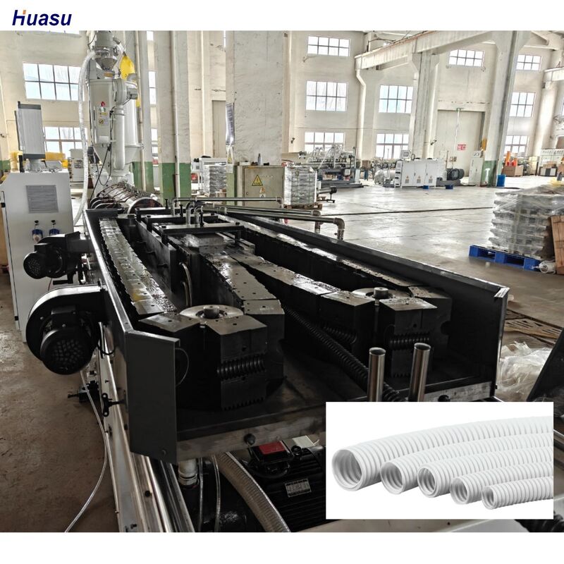 Automatische Wellrohr-Produktionslinie mit 1 Jahr Garantiezeit, die Rohr-Extrusionsprozess und langfristige Haltbarkeit bietet