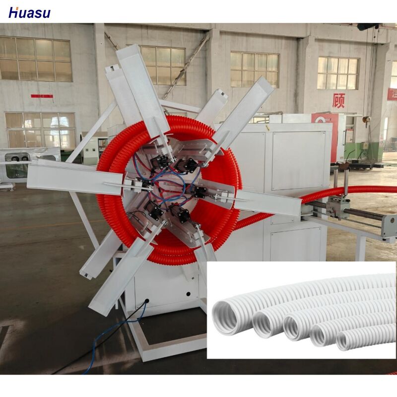 PLC-gesteuerte Wellrohr-Extrusionsanlage für einwandige Rohre mit HDPE und Rotationsformen-Wellmaschine zur Rohrherstellung