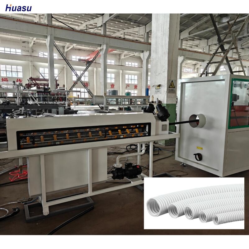 PLC-gesteuerte Wellrohr-Extrusionsanlage für einwandige Rohre mit HDPE und Rotationsformen-Wellmaschine zur Rohrherstellung