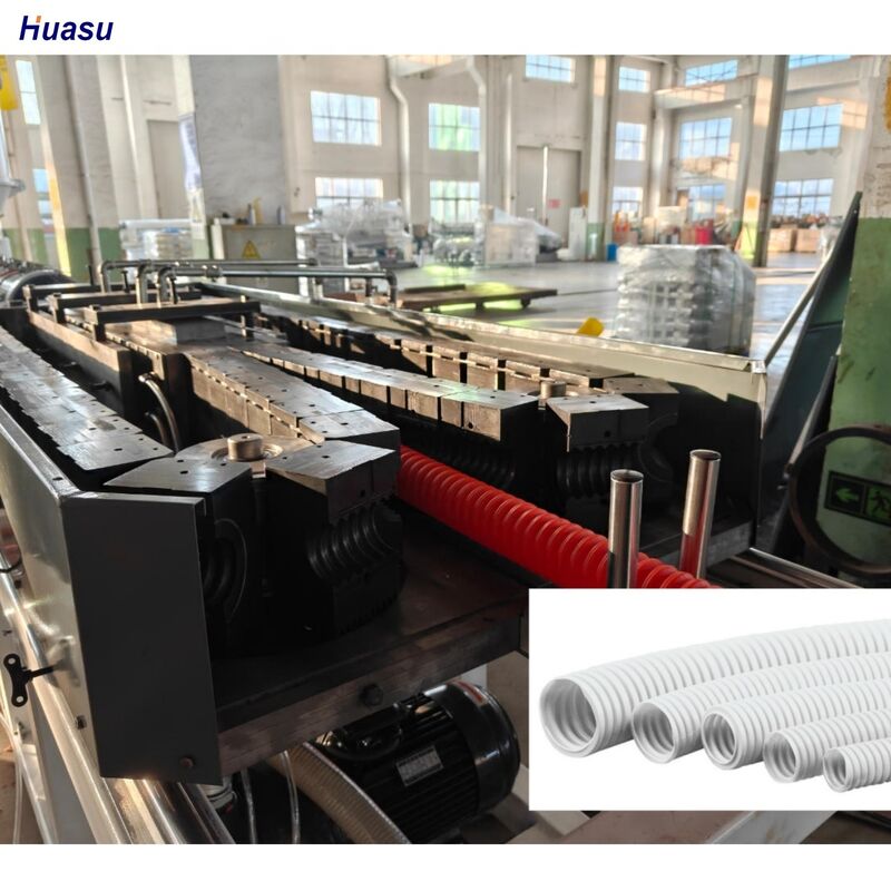 PVC PE PP Einwandgewölbte Rohr Extrusionslinie mit Schneider Siemens elektrischen Komponenten Technologie für die Rohrherstellung