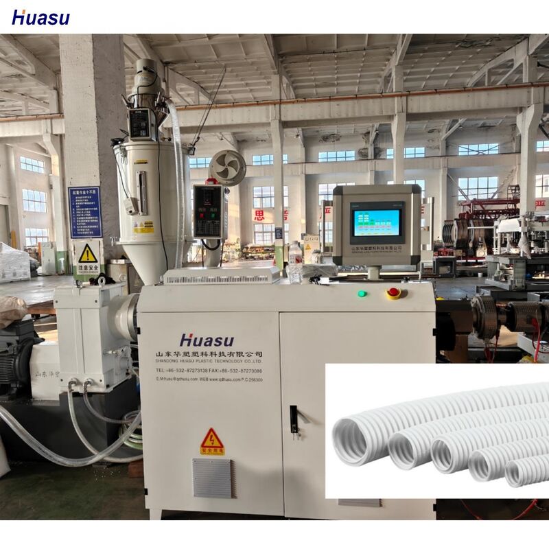 PVC PE PP Einwandgewölbte Rohr Extrusionslinie mit Schneider Siemens elektrischen Komponenten Technologie für die Rohrherstellung