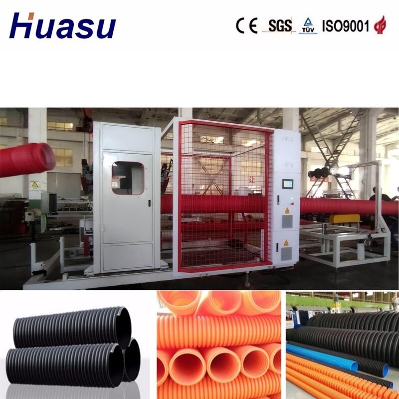 PLC-gesteuerte Doppelwand-Wallrohr-Extrusionsleitung für Rohre mit einer Kapazität von 100-3000 kg/h von 32 mm bis 1600 mm