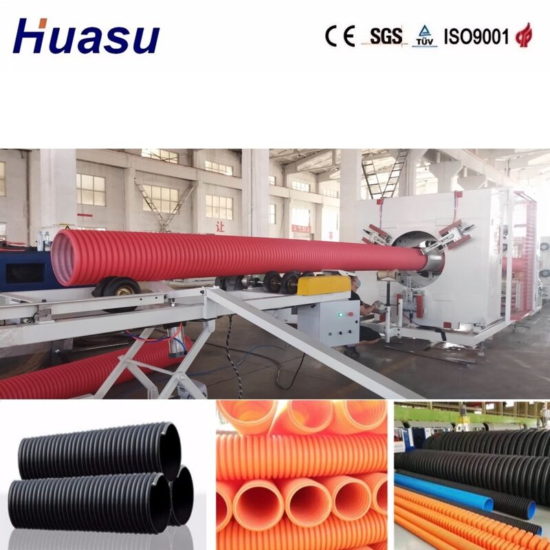 Doppelwand-Wallrohr-Extrusionsleitung mit 32 mm-1600 mm Innendiameter, Siemens PLC-Steuerung und hoher Produktivität