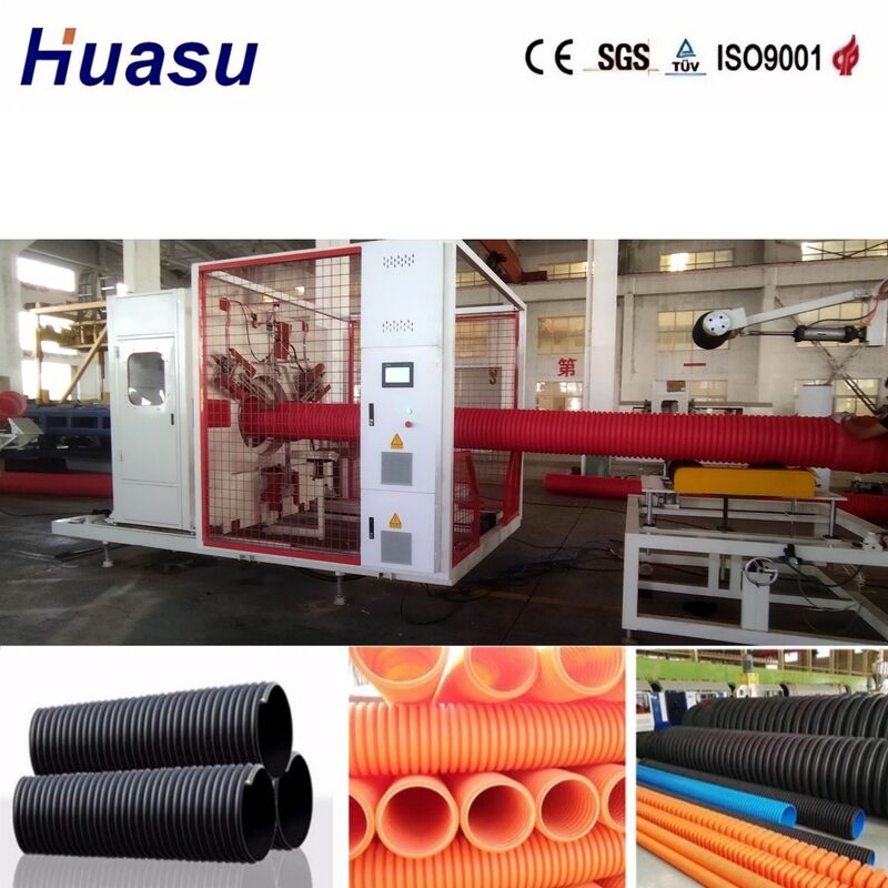 PLC-gesteuerte doppelwandige Wellrohr-Extrusionsleitung mit 100-3000 kg/h Leistung und Rohrdurchmesser von 32-1600 mm