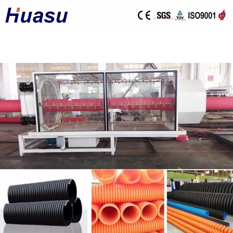 PLC-gesteuerte Doppelwand-Wallrohr-Extrusionslinie für Rohrdurchmesser von 32 mm bis 1600 mm mit hoher Produktivität