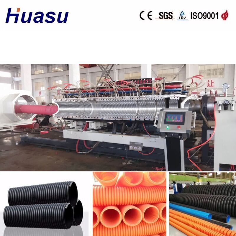 Doppelwand-Wallrohr-Extrusionsleitung mit 32 mm-1600 mm Innendiameter, Siemens PLC-Steuerung und hoher Produktivität