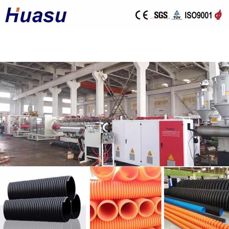 PLC-gesteuerte doppelwandige Wellrohr-Extrusionsleitung mit 100-3000 kg/h Leistung und Rohrdurchmesser von 32-1600 mm