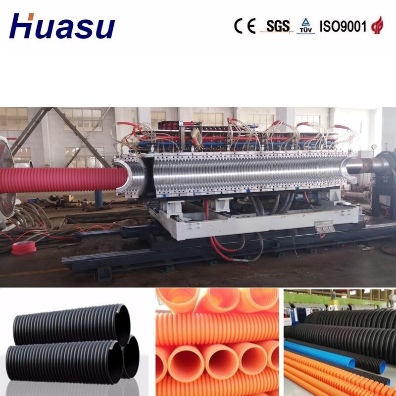 Hochproduktive Doppelwellrohr-Extrusionslinie mit 32-1600 mm Rohrdurchmesser und Siemens SPS-Steuerung