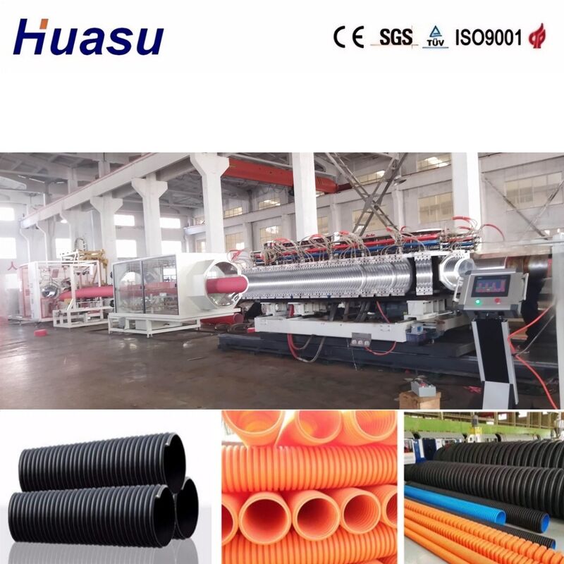 High Productivity Double Wall Corrugated Pipe Extrusion Line with PLC Control for 32mm-1600mm Pipe Diameter