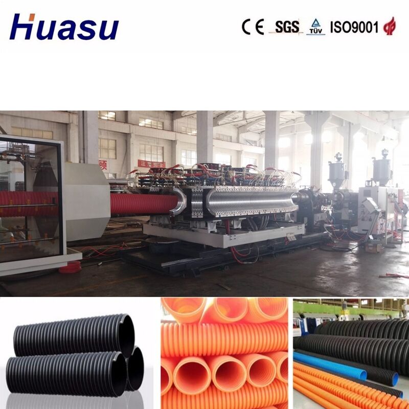 Automatische Doppelwand-Wellrohr-Extrusionslinie mit 32 mm-1600 mm Innendurchmesser, Siemens SPS-Steuerung und 100-1000 kg/h Produktionskapazität