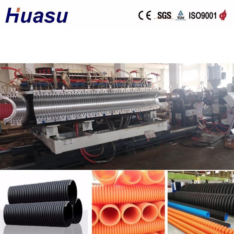 Doppelwandige Wellrohr-Extrusionsmaschine mit 32 mm bis 1600 mm Rohrdurchmesser, SPS-Steuerung und hoher Produktivität