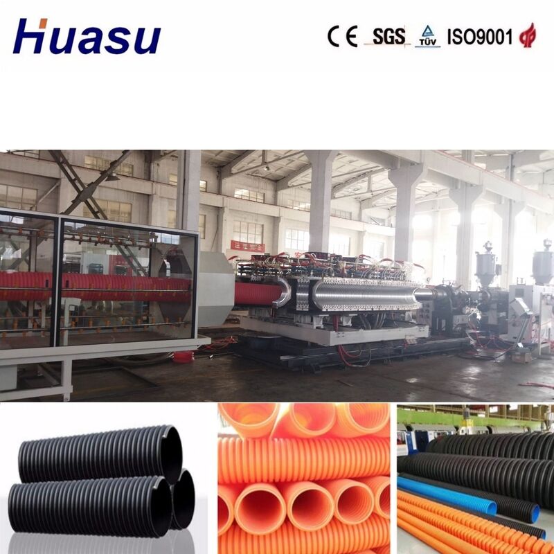 Hochproduktive Doppelwellrohr-Extrusionslinie mit 32-1600 mm Rohrdurchmesser und Siemens SPS-Steuerung