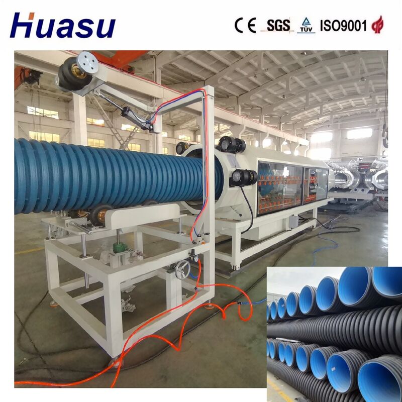 Hochgeschwindigkeits-PE/PP/PVC/MPP-Doppelwandgewölbten Rohr-Extrusionsleitung