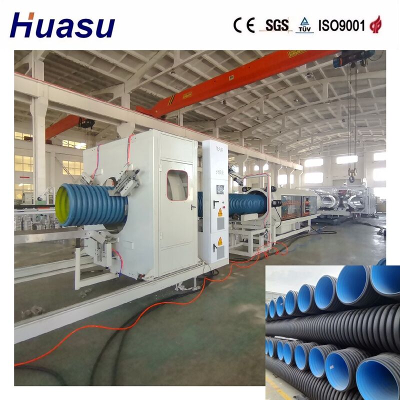 Hochgeschwindigkeits-PE/PP/PVC/MPP-Doppelwandgewölbten Rohr-Extrusionsleitung