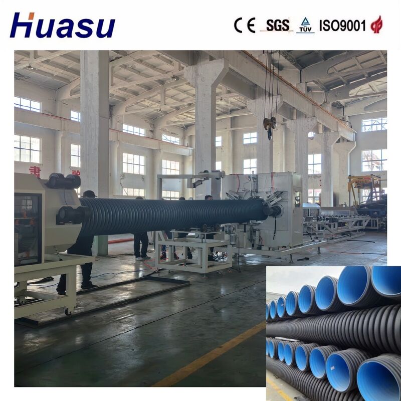 Hochgeschwindigkeits-PE/PP/PVC/MPP-Doppelwandgewölbten Rohr-Extrusionsleitung