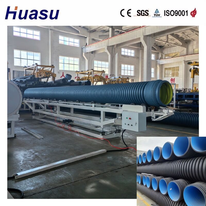 Hochgeschwindigkeits-PE/PP/PVC/MPP-Doppelwandgewölbten Rohr-Extrusionsleitung