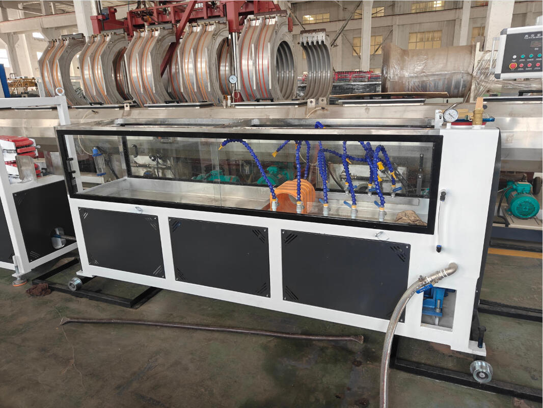 Non-dust Cutting Plastic Pipe Production Extrusion Line Equipped with Water Cooling System Adjustable Flow Enhancing Pipe