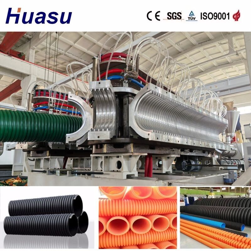 PLC-gesteuerte doppelwandige Wellrohr-Extrusionslinie für hohe Produktivität mit Rohrdurchmesser von 32-1600 mm