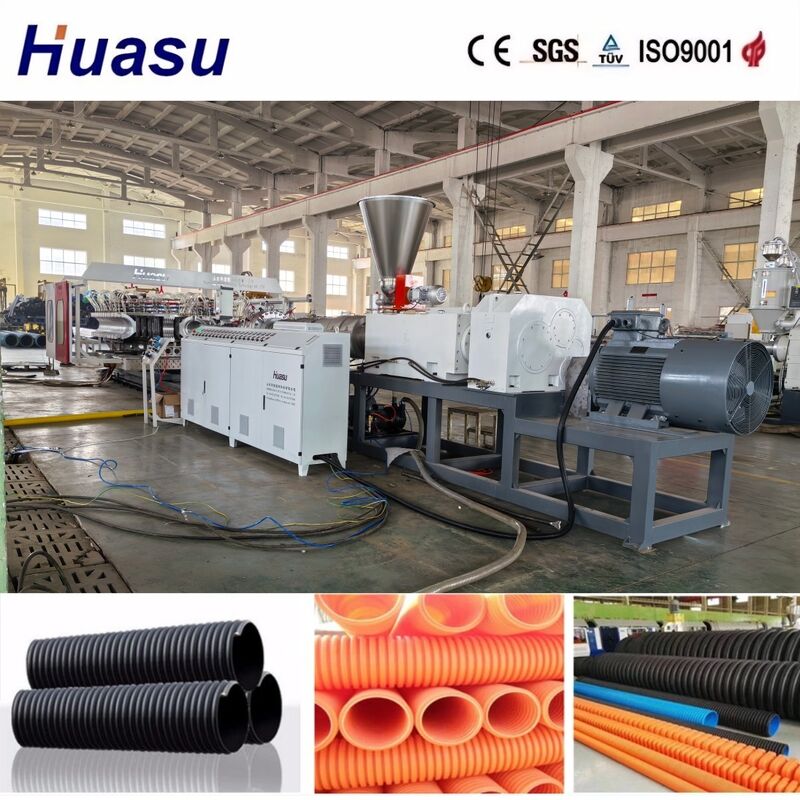 PLC-gesteuerte doppelwandige Wellrohr-Extrusionslinie für hohe Produktivität mit Rohrdurchmesser von 32-1600 mm