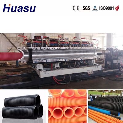 Double Wall Corrugated Pipe Extrusion Line with Aluminium Alloy Mould PLC Control and 32mm-1600mm Pipe Diameter