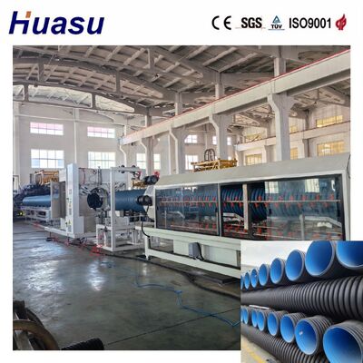 PLC Controlled Double Wall Corrugated Pipe Extrusion Line for 32-1600mm Diameter with High Productivity