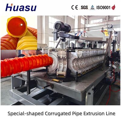Square Mouth HDPE Plastic Corrugated Conduit Electrical Cable Protection Pipe Extrusion Line