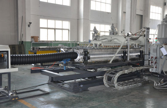 Two Extruders 37kw 250mm PVC HDPE Pipe Extrusion Line