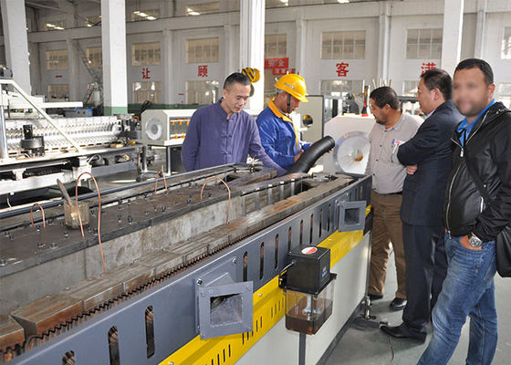 PLC 110mm Diameter PVC Corrugated Pipe Extrusion Line